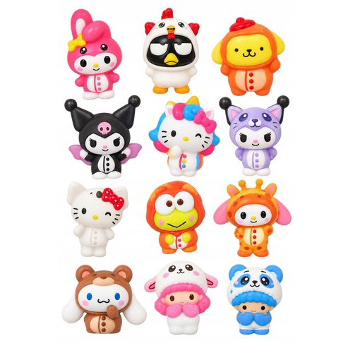 Hello Kitty and Friends Pajama Party Squishy Figur - Överrasknings Kapsel 6,5 cm - 8