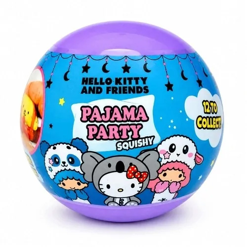 Hello Kitty and Friends Pajama Party Squishy Figur - Överrasknings Kapsel 6,5 cm - 7