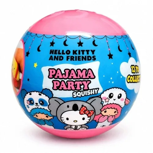 Hello Kitty and Friends Pajama Party Squishy Figur - Överrasknings Kapsel 6,5 cm - 10