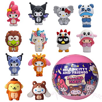 Hello Kitty and Friends Pajama Party Charms - Överrasknings Kapsel 6,5 cm