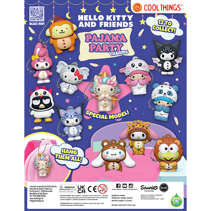 Hello Kitty and Friends Pajama Party Charms - Överrasknings Kapsel 6,5 cm - 3