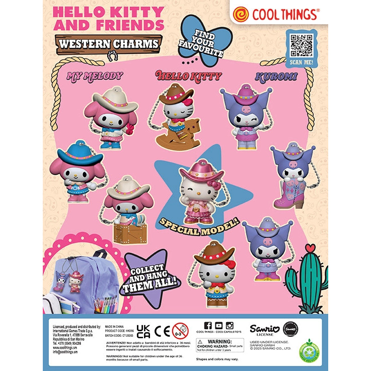 Hello Kitty and Friends Western Charms - Överrasknings Kapsel 6,5 cm - 5
