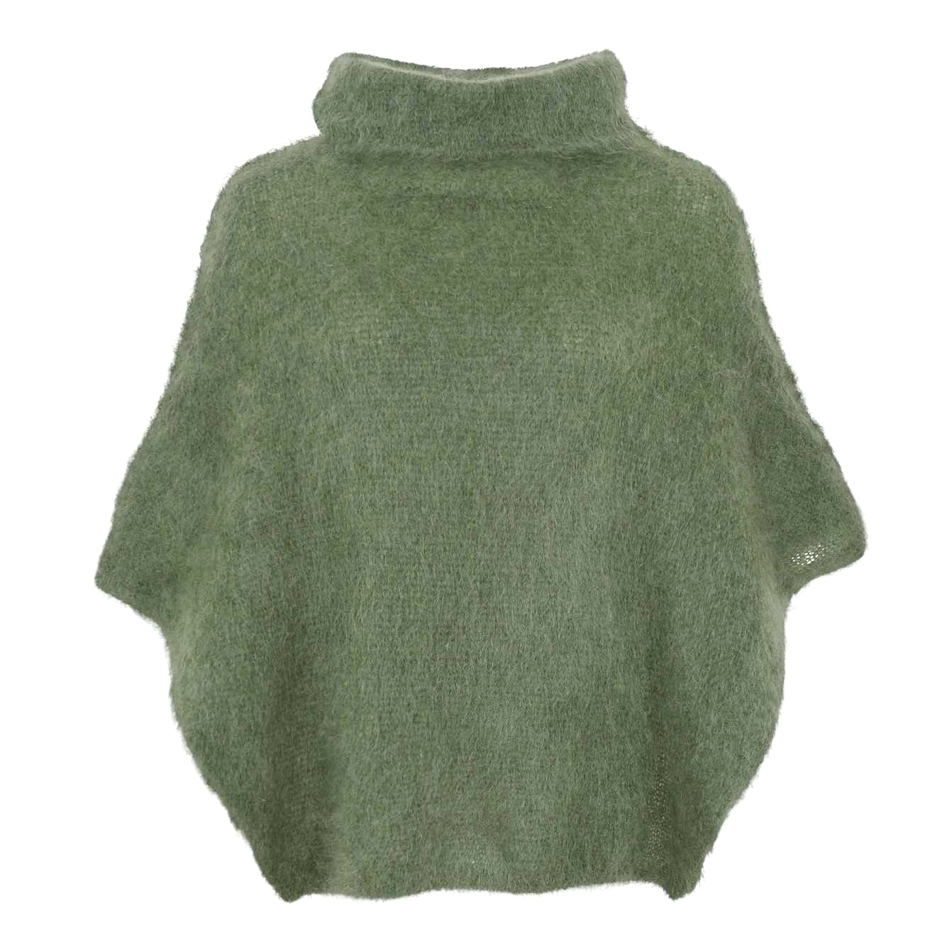 BJOERK roll neck poncho - Kaki