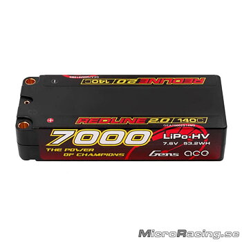 GENS ACE - Batteri LiPo, Redline 2.0, Mid-Shorty,  2S1P 140C, 7.6V/7000mAh
