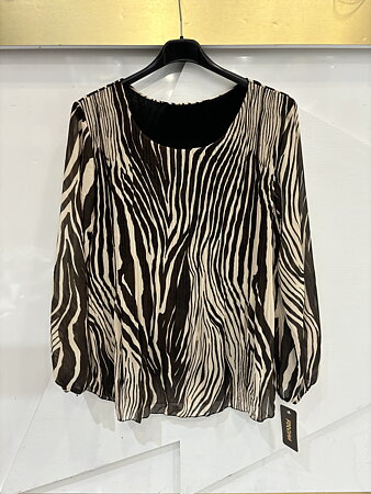 PF  - Plisserad Blus Brun