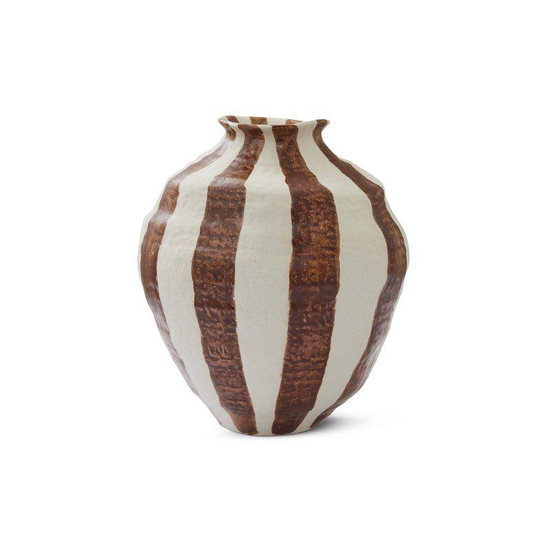 Striped Stoneware Urn Vase – XL - 4