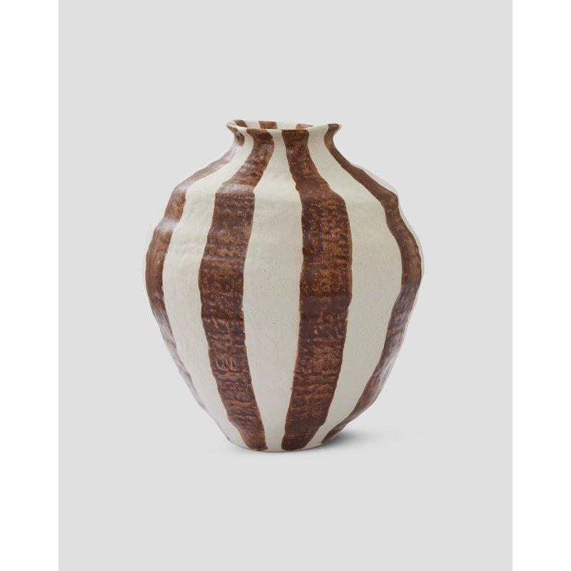 Striped Stoneware Urn Vase – XL - 2
