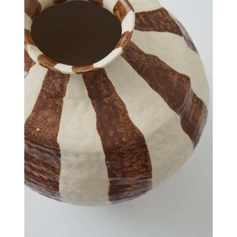 Striped Stoneware Urn Vase – XL - 3