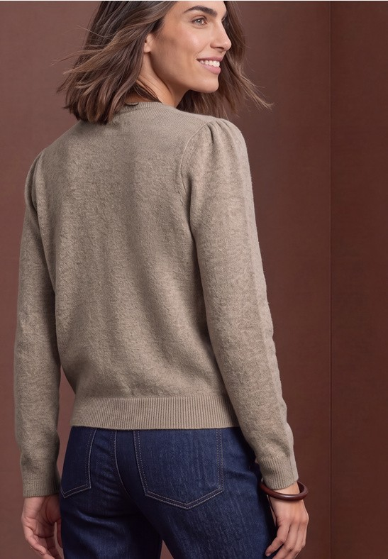 LTD QR Cosy Rondneck Cardigan - Sanded Amber - Street One