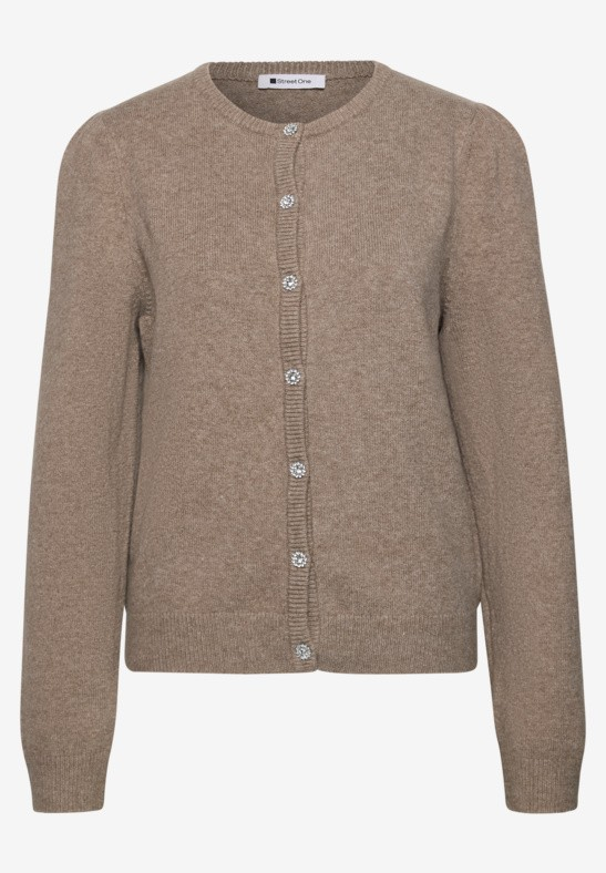LTD QR Cosy Rondneck Cardigan - Sanded Amber - Street One - 4