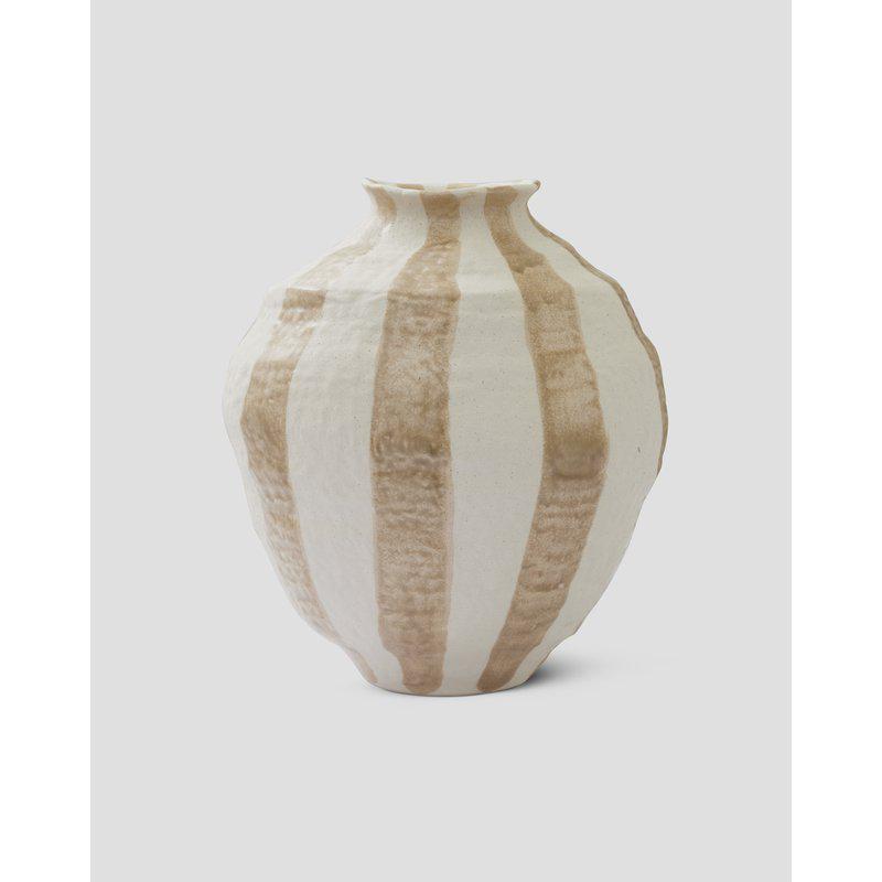 Striped Stoneware Urn Vase – XL - 2