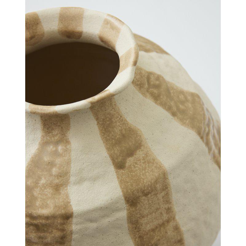 Striped Stoneware Urn Vase – XL - 5