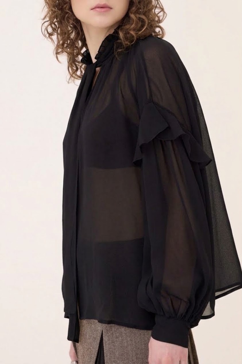 OttodÁme - Blouse With Bow Black - 3