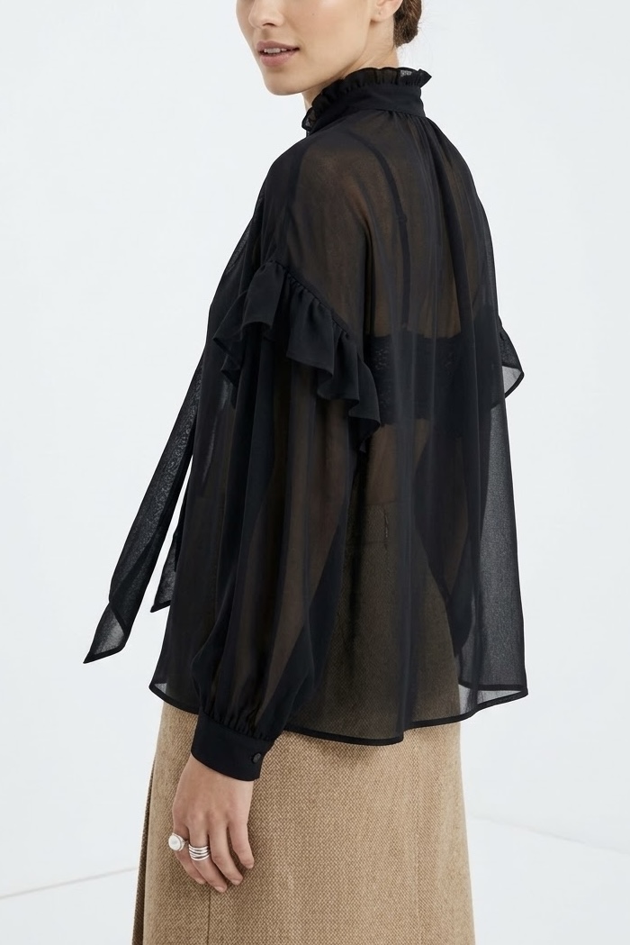 OttodÁme - Blouse With Bow Black
