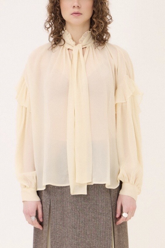 OttodÁme - Blouse With Bow Creme