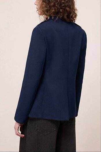 OttodÁme - Jacket With Mandarin Collar Navy