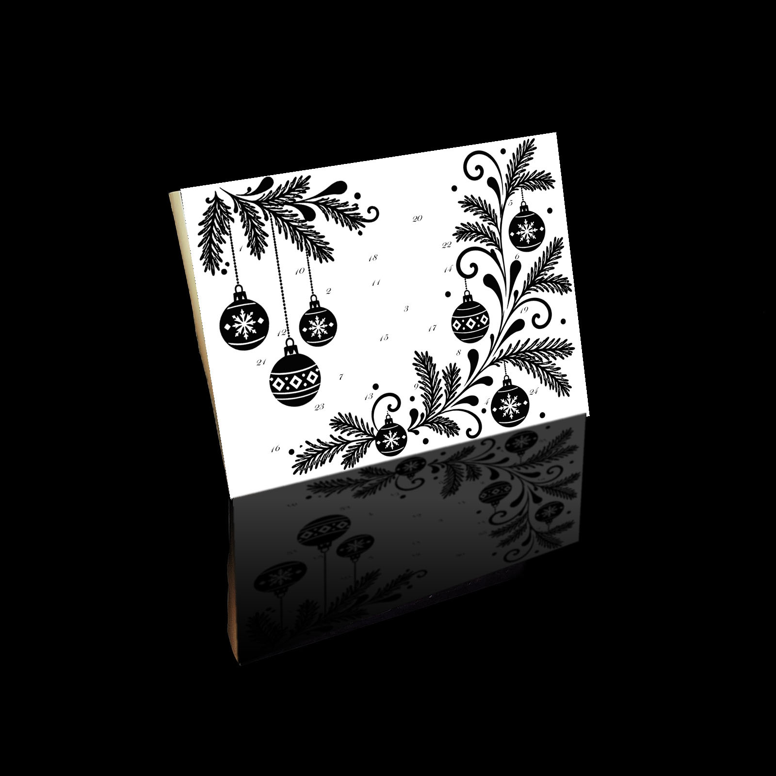 Adventskalender premium, Grankvist med pynt