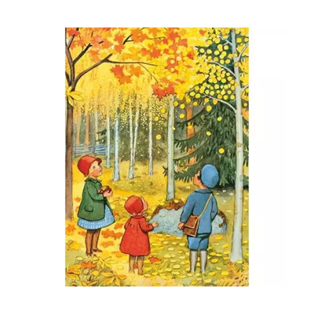 Oktober vykort  med motiv av Elsa Beskow