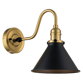 Vägglampa Provence Antik Mässing & Matt Svart
