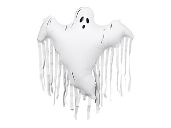 Vit folieballong spöke med fransar för Halloween 93 x 86 cm