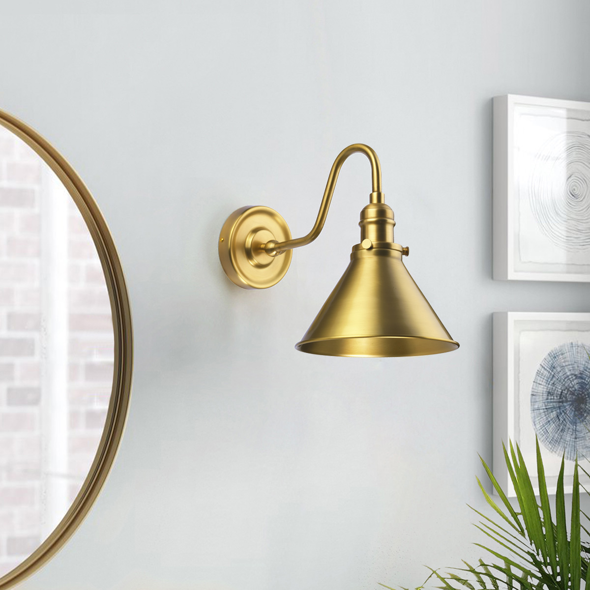 Vägglampa Provence Antik Mässing - 4