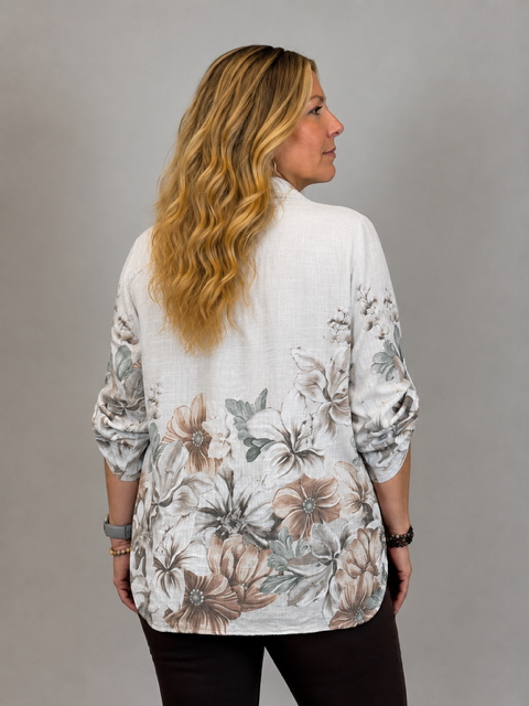 Kelly blus beige mönstrad one size - 3