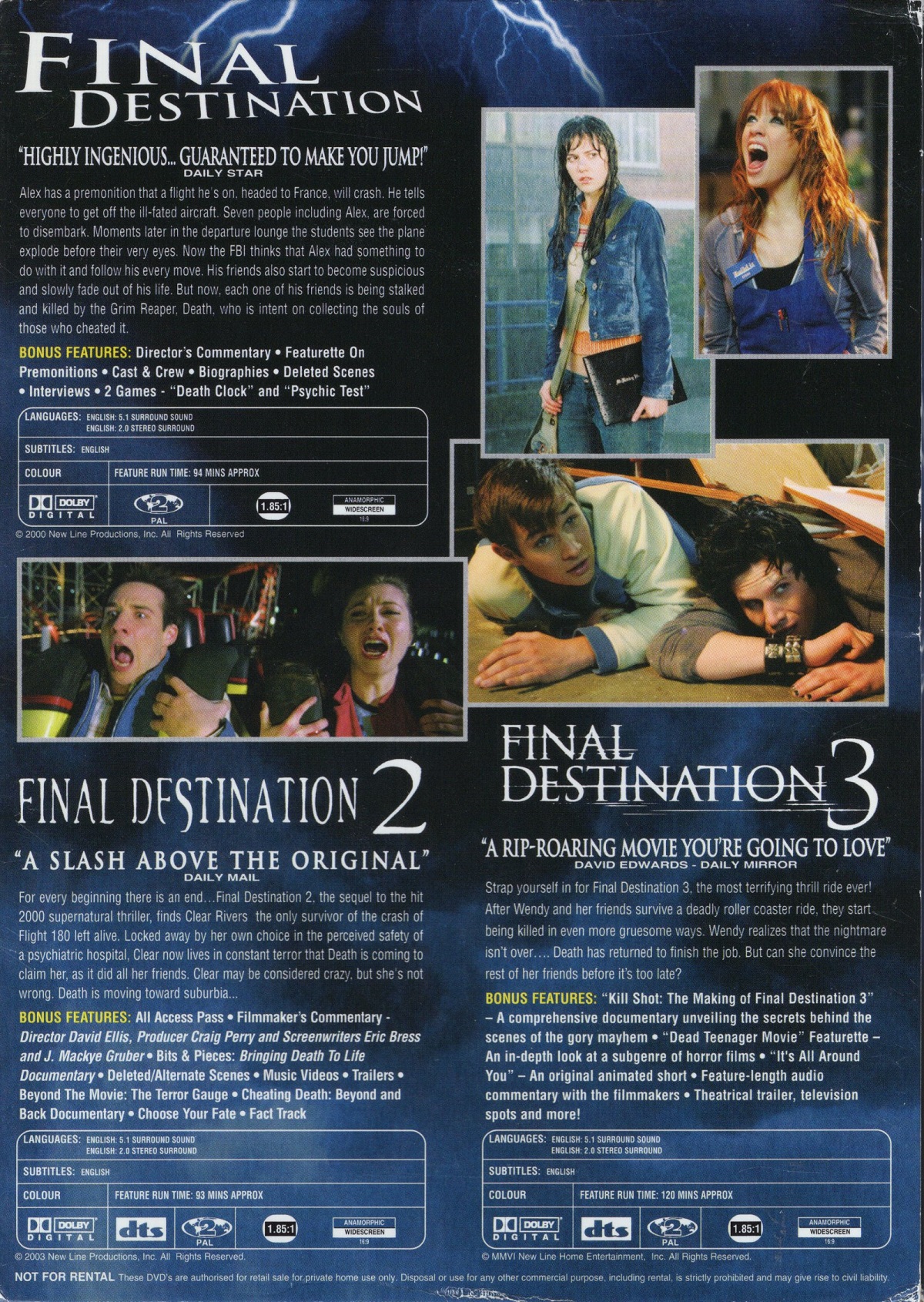 Final Destination 1-3 - Thrill-ogi (ej svensk text) (3-disc) (Begagnad) - 2