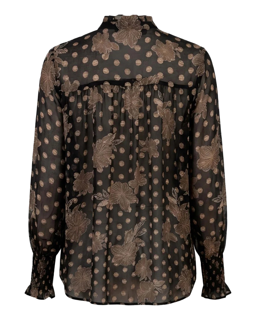 Blus Otella skir mönstrad beige/svart - 5