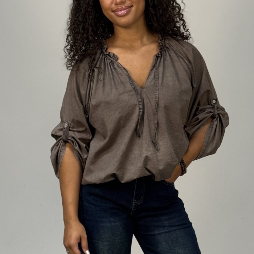 Maxime blus taupe one size
