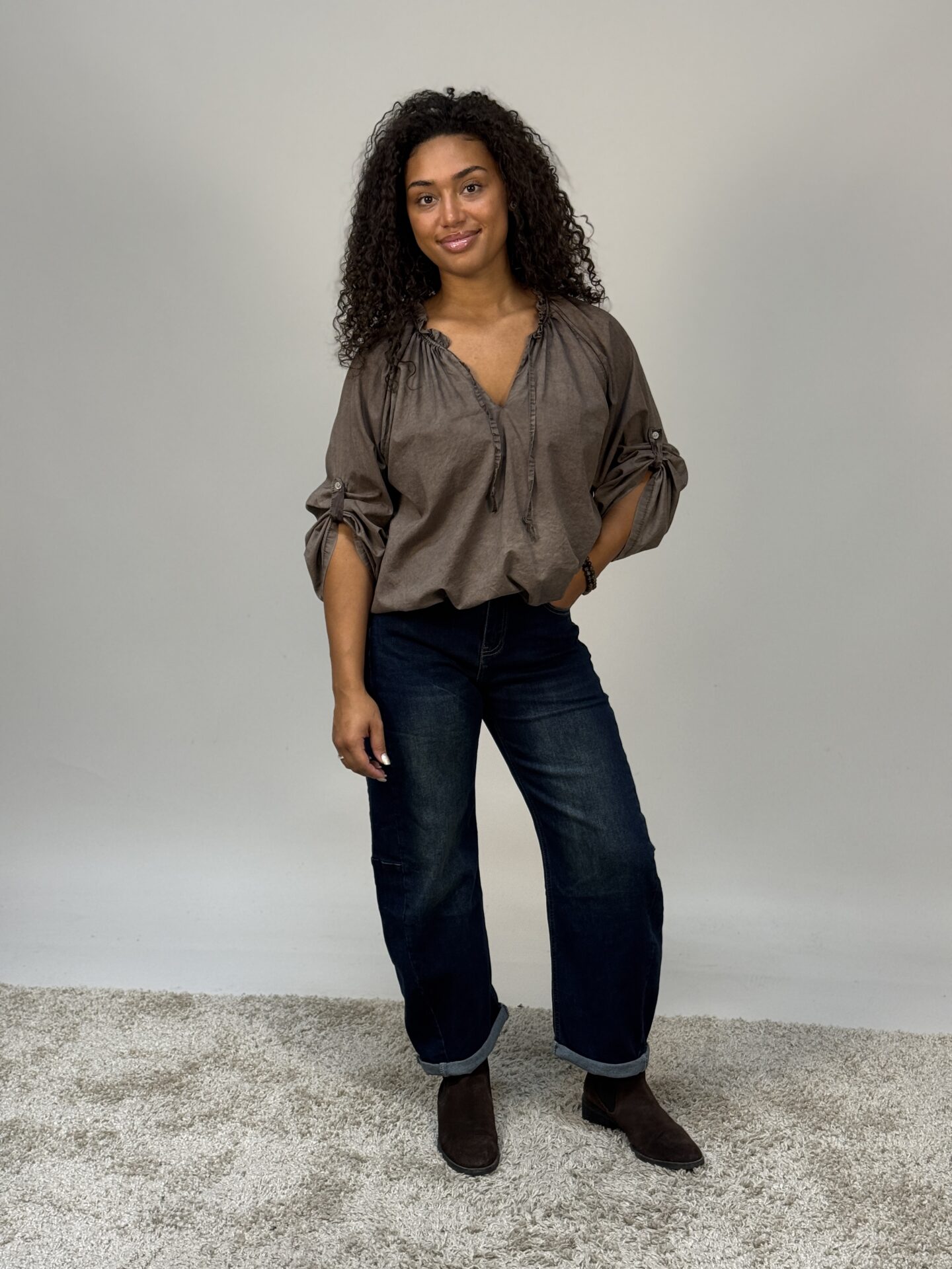 Maxime blus taupe one size - 6