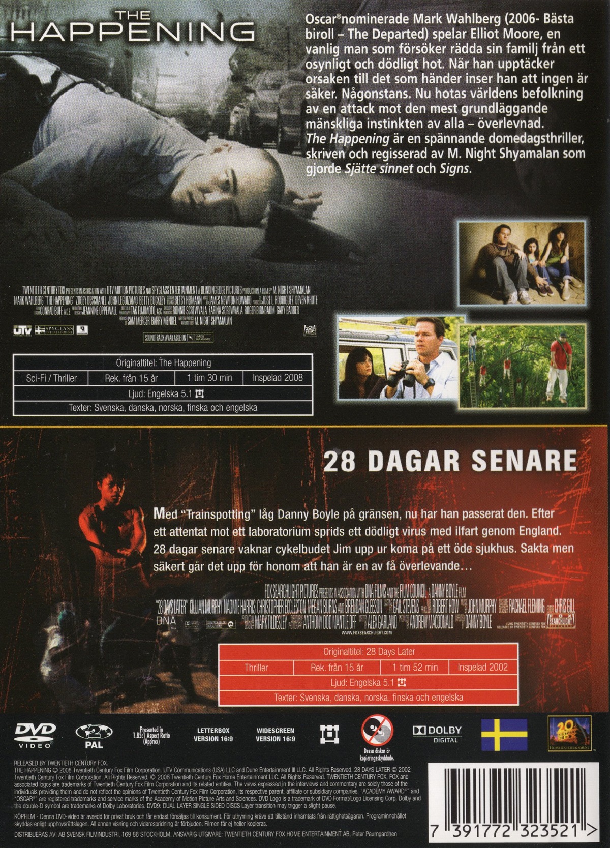 The Happening / 28 Dagar Senare (2-disc) (Begagnad) - 2