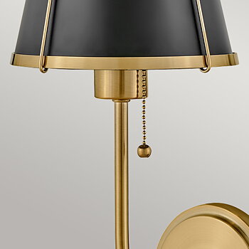 Vägglampa Clarke Mässing & Svart