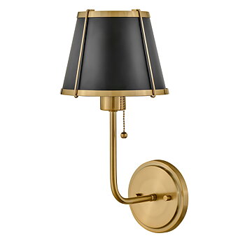 Vägglampa Clarke Mässing & Svart