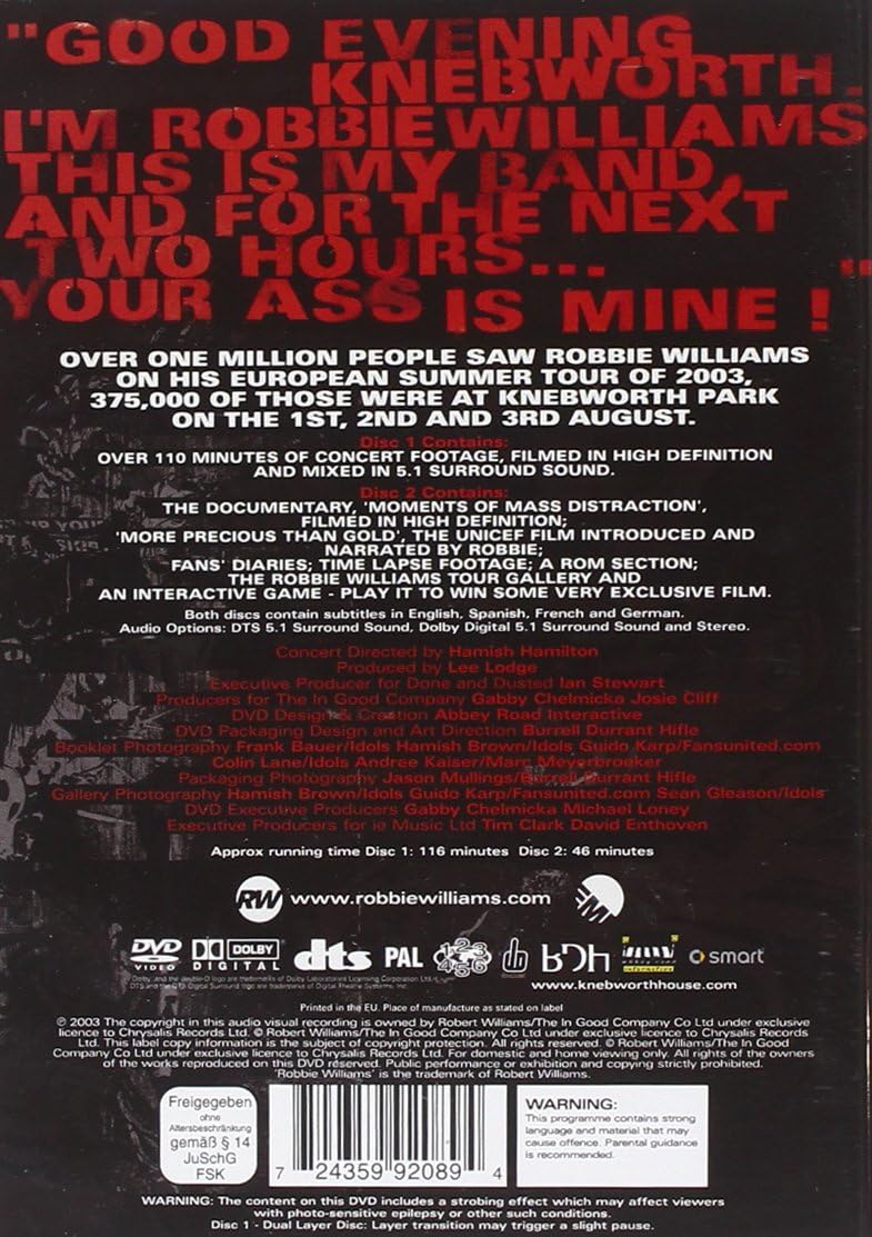 What We Did Last Summer: Robbie Williams Live At Knebworth (Begagnad) - 2