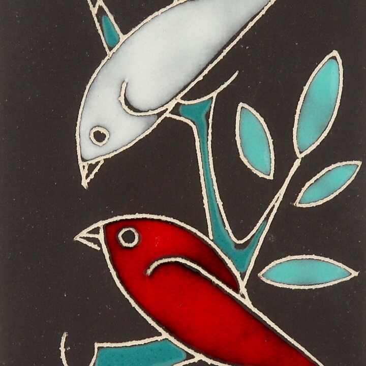 Brown Rectangular Wall Plaque with BirdsMotif 20 cm (AWF 1960)