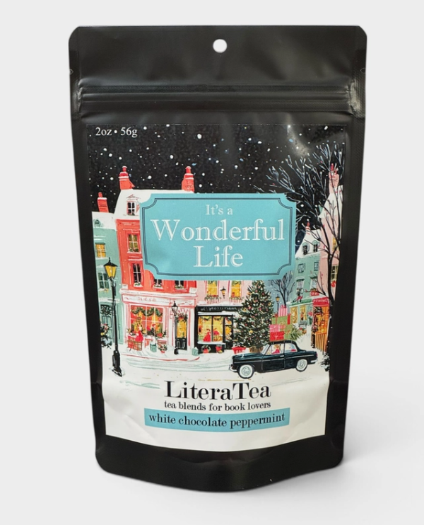 Bookish Holiday : It's a Wonderful Life LiteraTea blend for Book Lovers - Te i påse 56 gram Rooibos White Chocolate Peppermint
