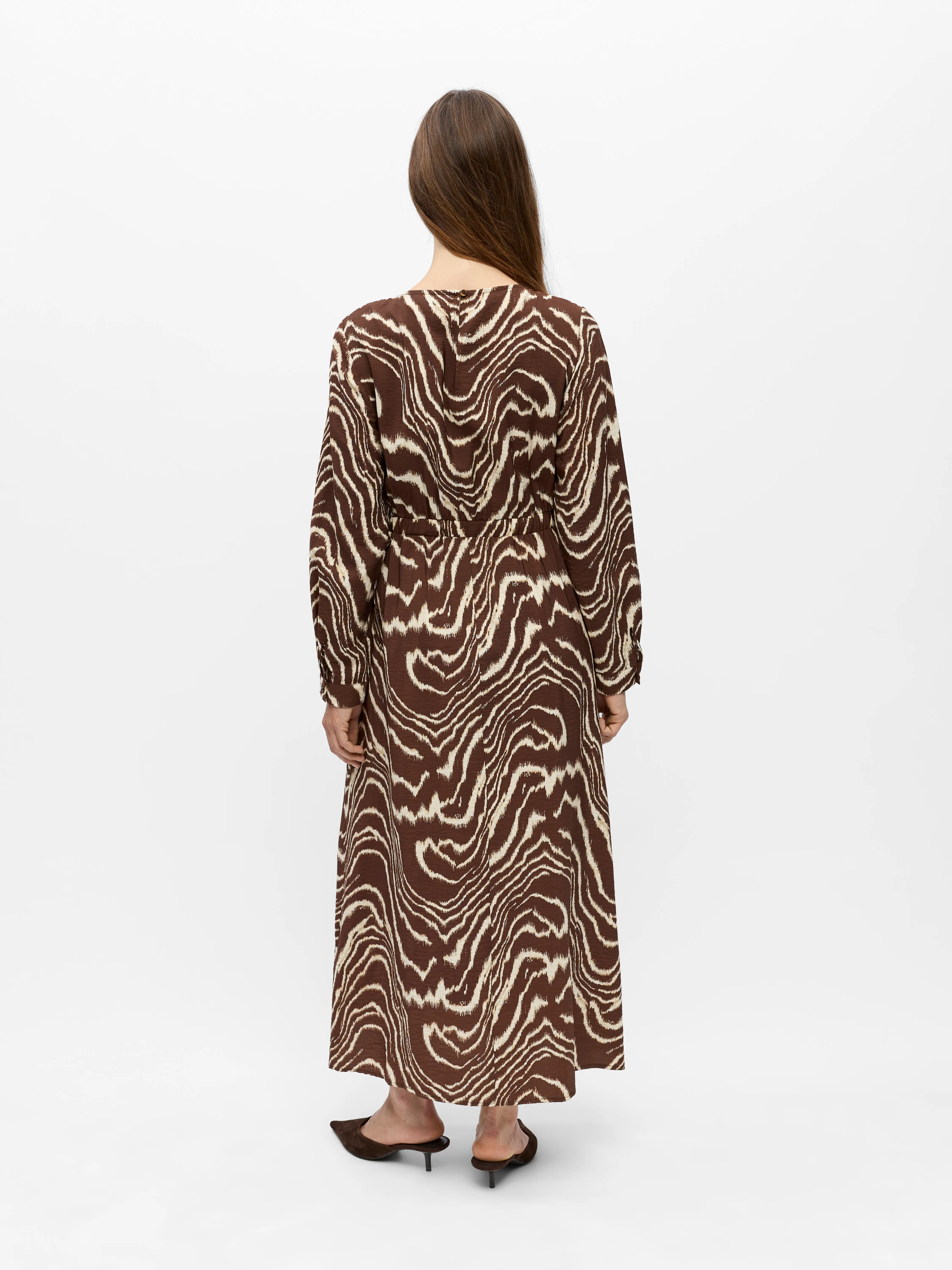 OBJJACIRA L/S RE ONECK MIDI DRESS 146 ND Seal Brown Birch - 4