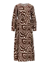 OBJJACIRA L/S RE ONECK MIDI DRESS 146 ND Seal Brown Birch