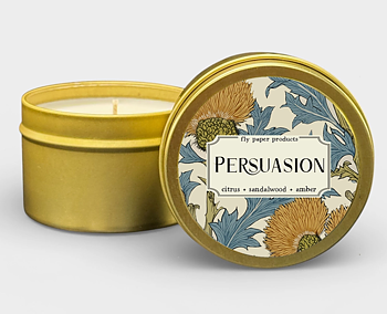 Fly Paper Products : Persuasion Candle - Doftljus i plåtburk 115 g citrus, sandelträ och bärnsten