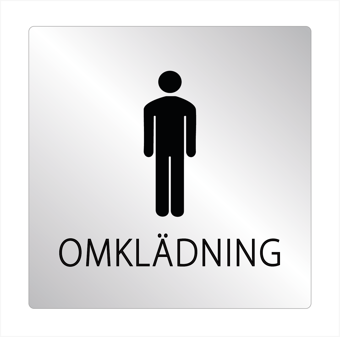 Herr- Omklädningsrumsskylt – Klassisk aluminiumskylt