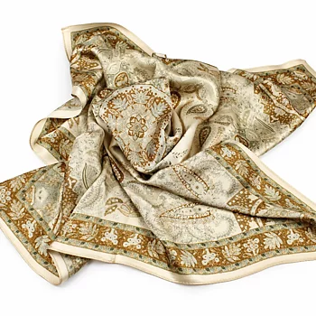 Beige Mönstrad Kvadratisk  Sidenscarf
