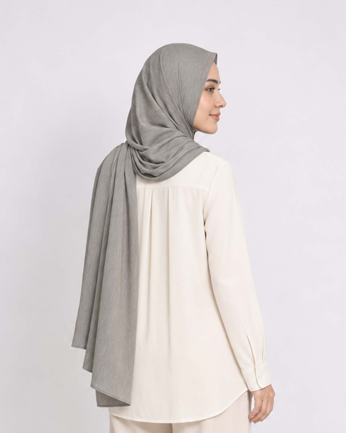 Hijab - instant lycra mottled - Gray - 3