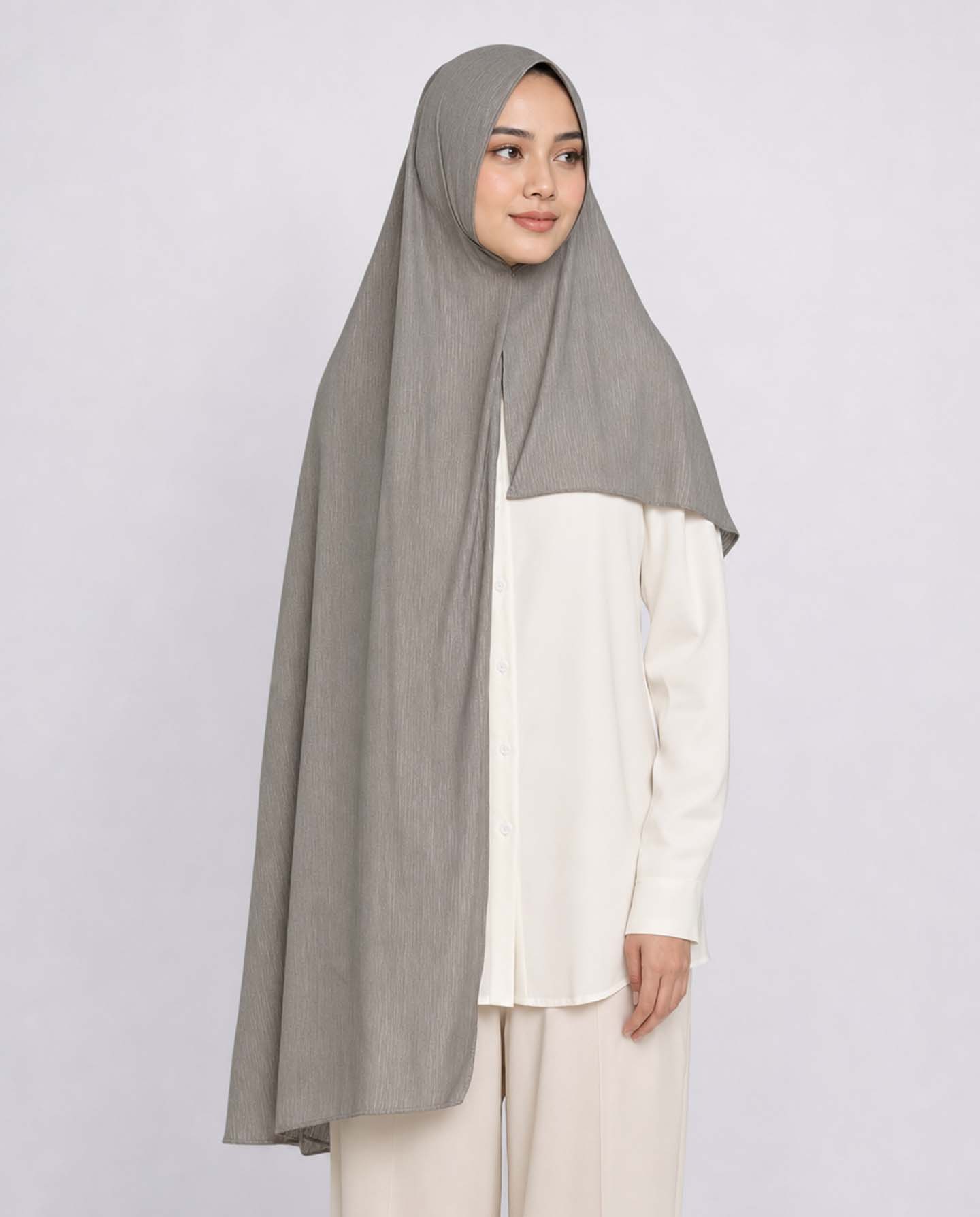 Hijab - instant lycra mottled - Gray - 2