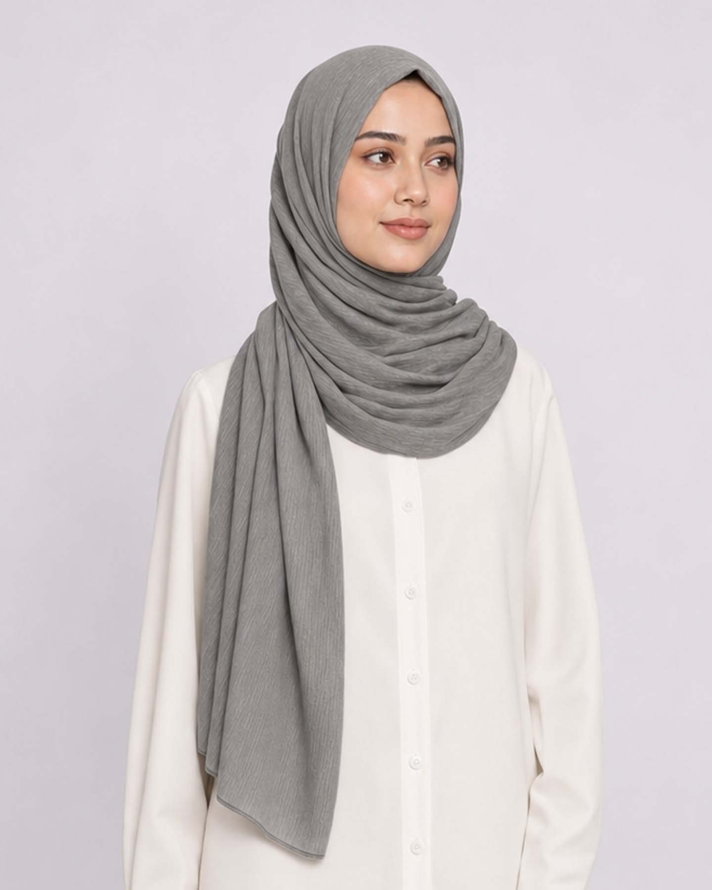 Hijab - Instant Lycra melerat - Grå