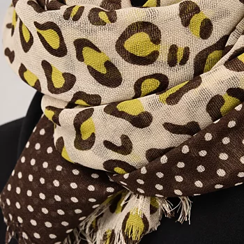 Leopard Gul Brun UllSjal