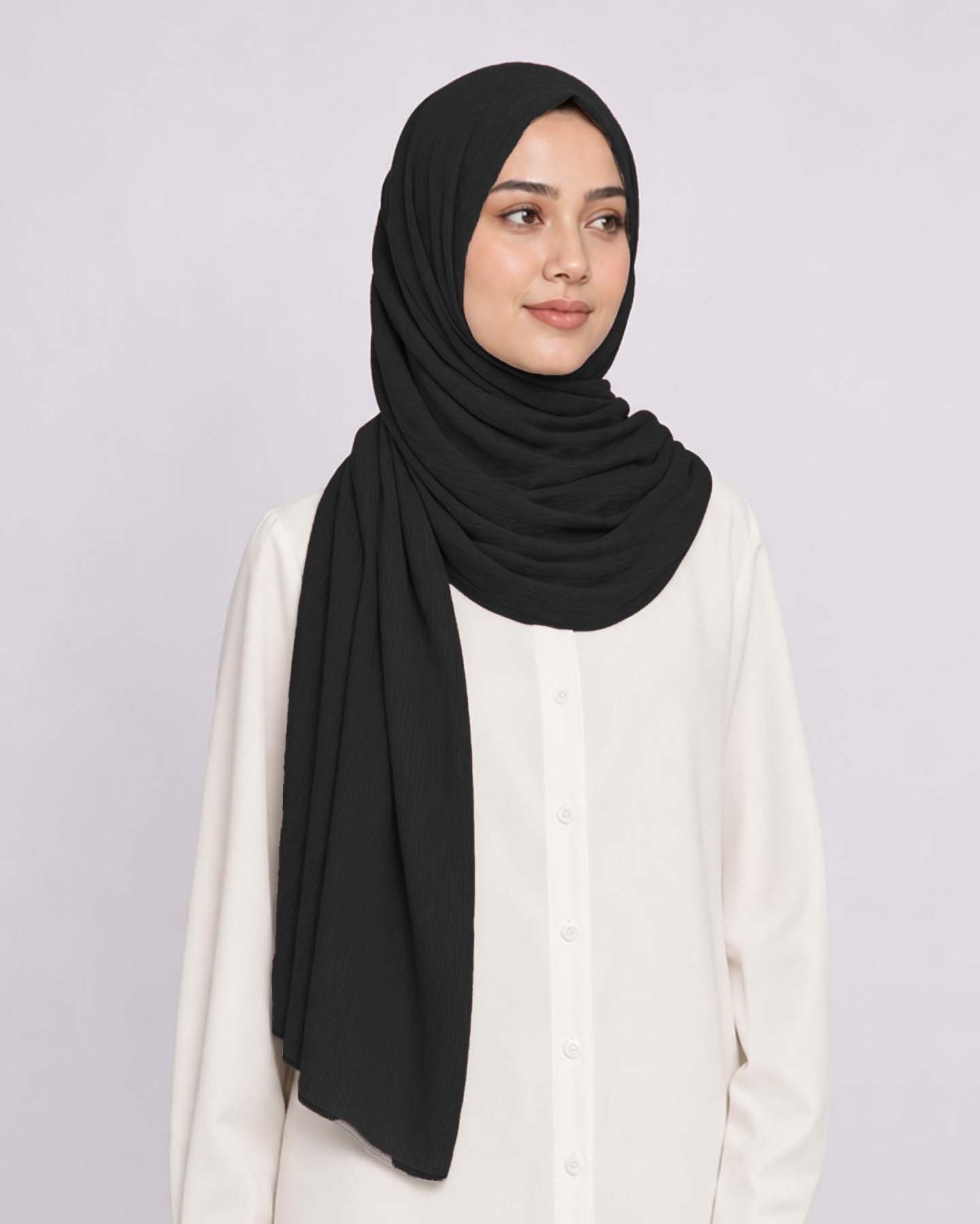 Hijab - Instant Lycra melerat - Svart