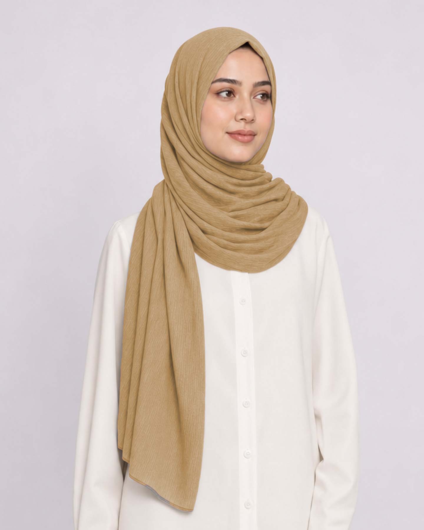 Hijab - Instant Lycra melerat - Beige