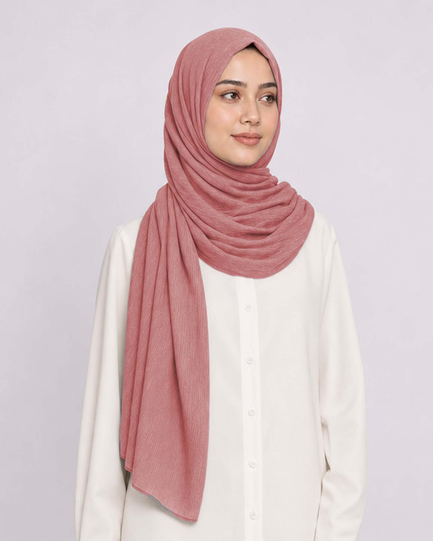 Hijab - Instant Lycra melerat - Rosa