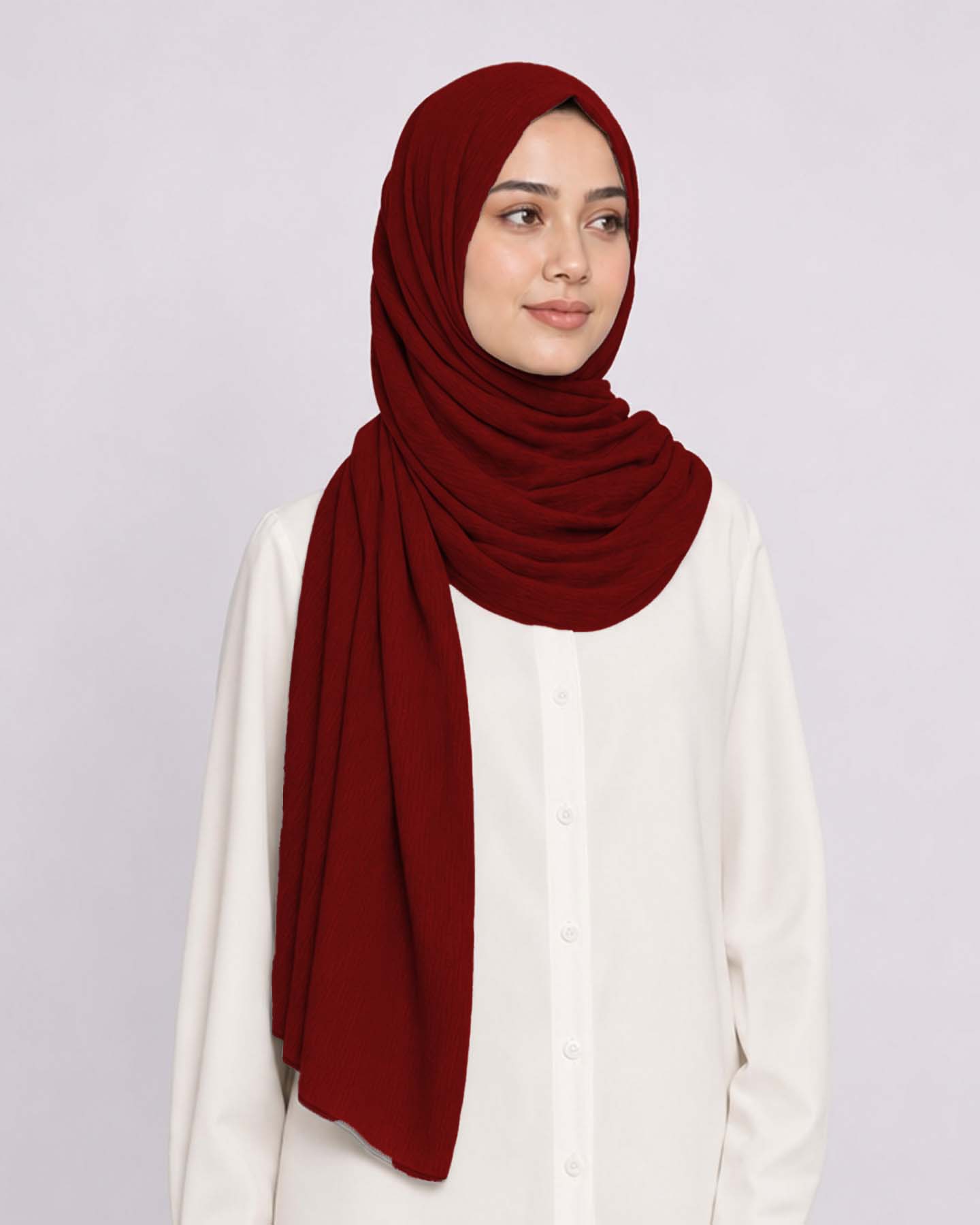 Hijab - Instant Lycra melerat - Maroon