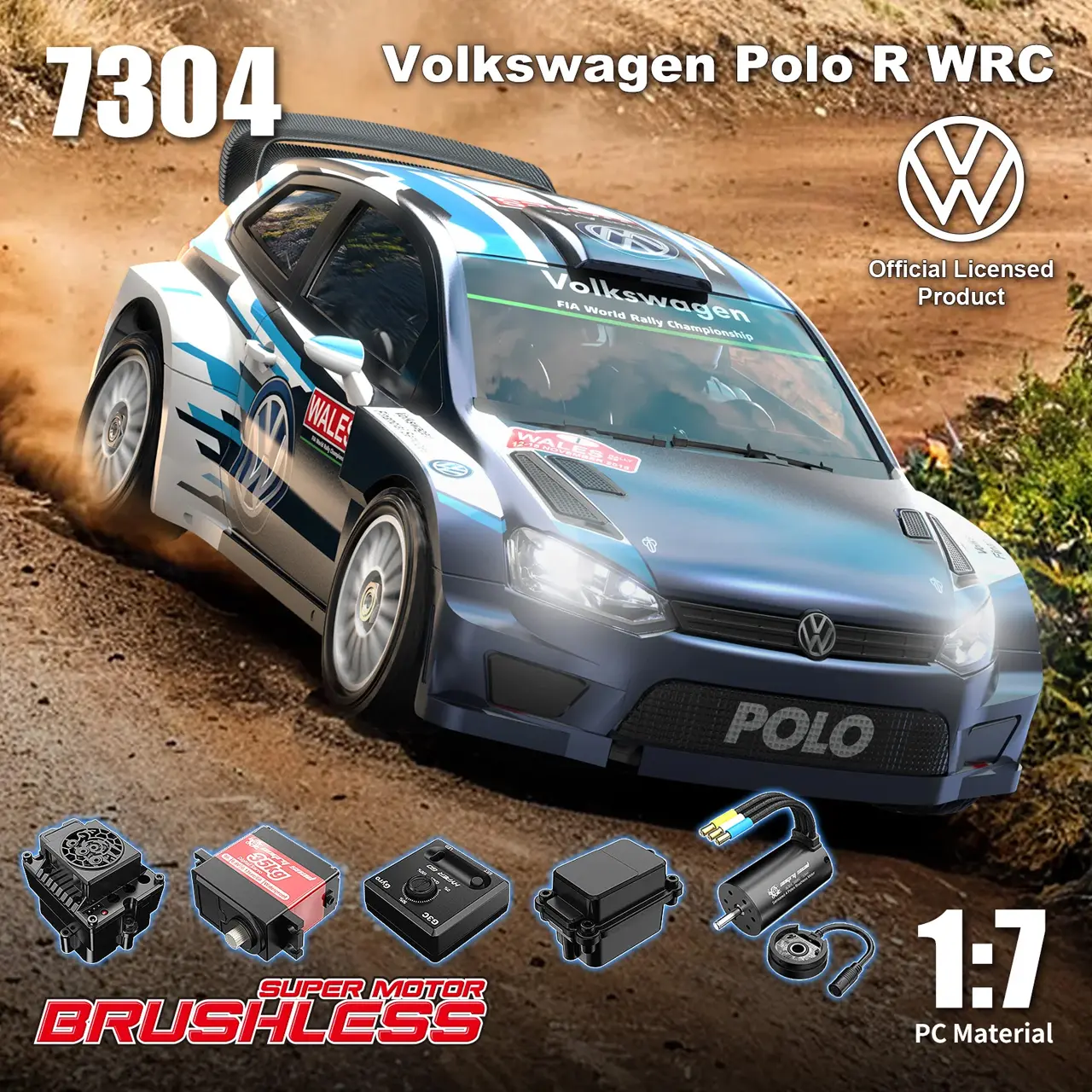 MJX Hyper GO 7304 1/7 Volkswagen Polo R WRC 4WD - 5